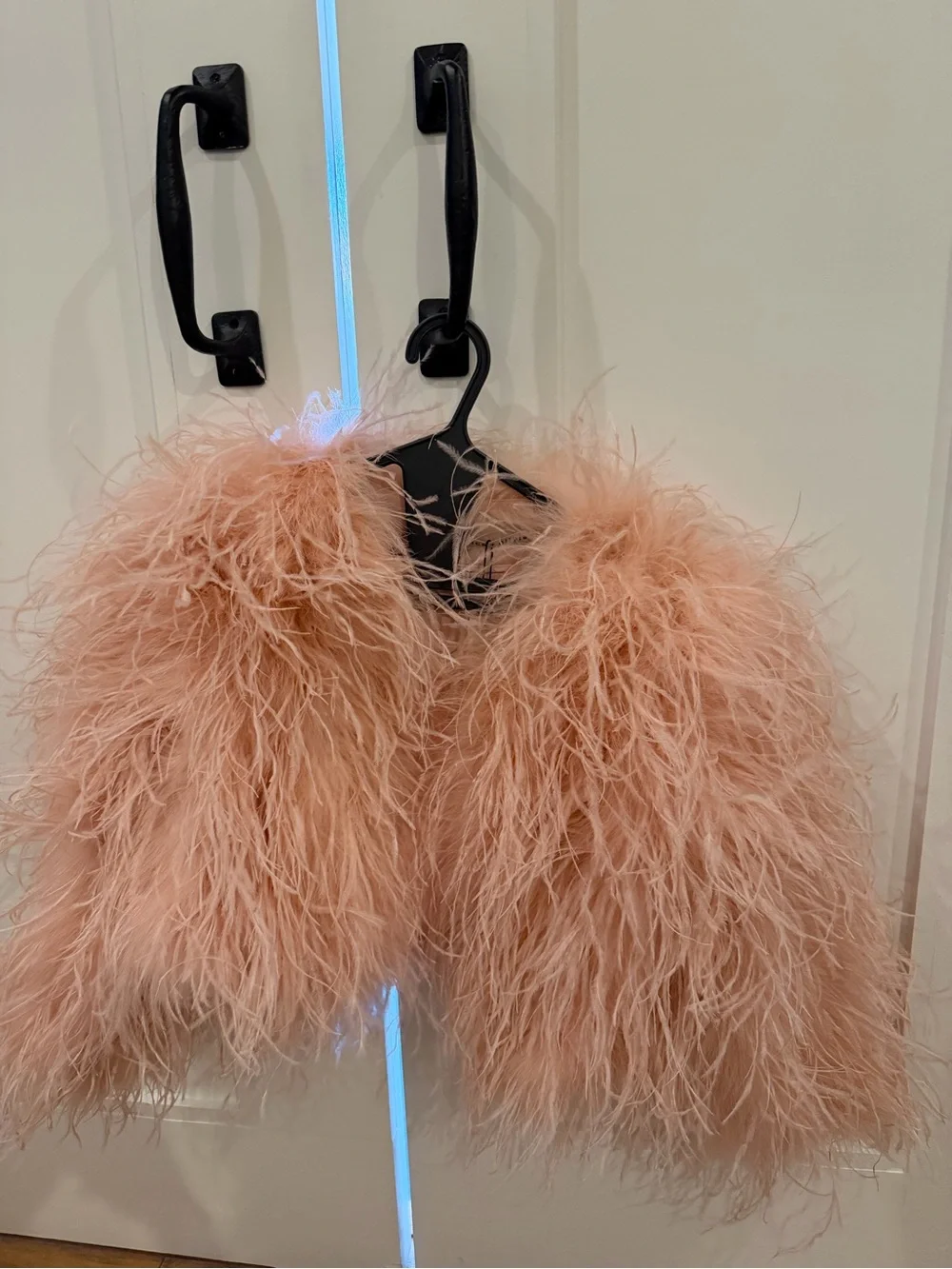 Alice and Olivia Kidman Ostrich Feather Jacket XS English Rose